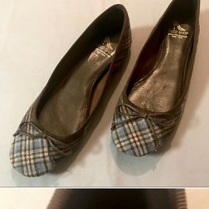 Saks 5th Ave 10022 Shoes Plaid Ballet Flats